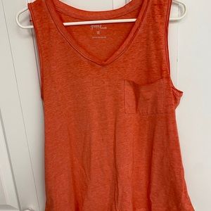 Grace and lace burnt out pocket tank orange